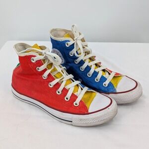 Converse‎ Chuck Taylor All Star Painted High Tops Orange Blue Women's 7 Men's 5